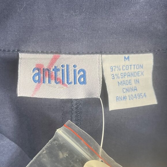 Antilia Blouse Shirt Womens Medium Blue New Embroidery Floral - Picture 7 of 9